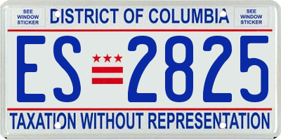 DC license plate ES2825