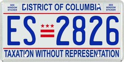 DC license plate ES2826