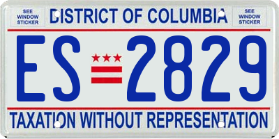 DC license plate ES2829