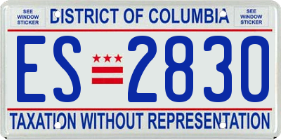 DC license plate ES2830