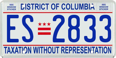 DC license plate ES2833
