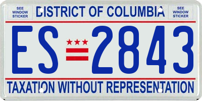 DC license plate ES2843