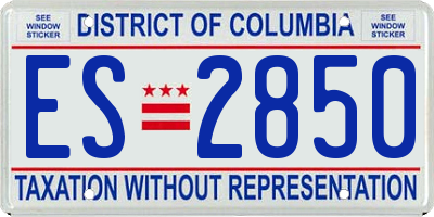 DC license plate ES2850