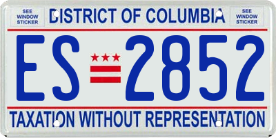 DC license plate ES2852