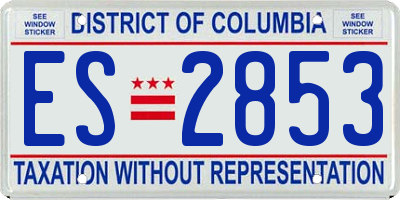 DC license plate ES2853