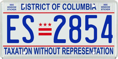 DC license plate ES2854