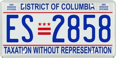 DC license plate ES2858