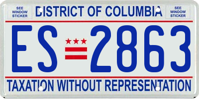 DC license plate ES2863