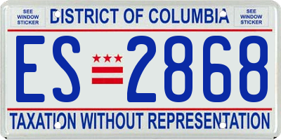 DC license plate ES2868