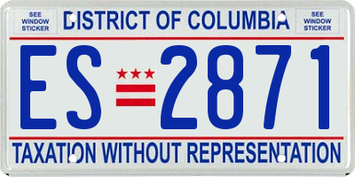 DC license plate ES2871