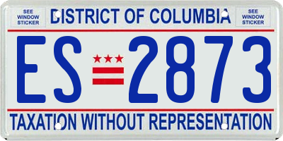 DC license plate ES2873