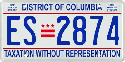 DC license plate ES2874