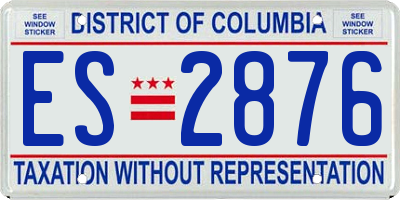 DC license plate ES2876