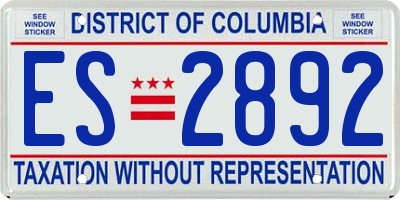 DC license plate ES2892