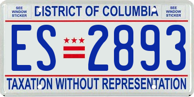 DC license plate ES2893