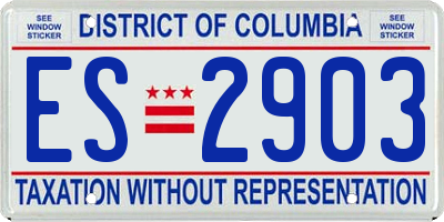 DC license plate ES2903