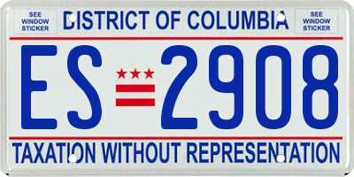 DC license plate ES2908
