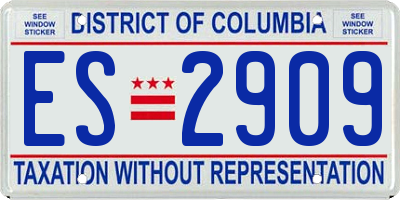 DC license plate ES2909