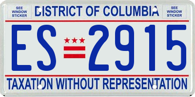 DC license plate ES2915