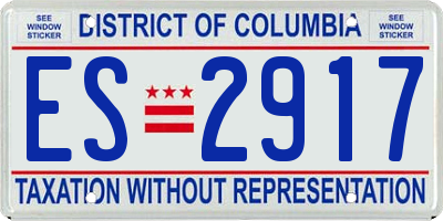 DC license plate ES2917