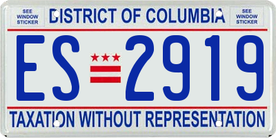 DC license plate ES2919