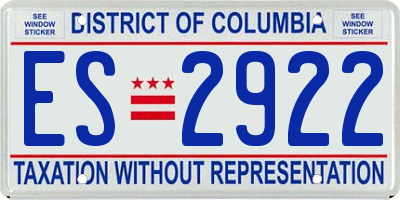DC license plate ES2922
