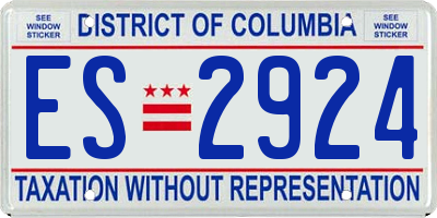 DC license plate ES2924