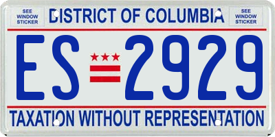 DC license plate ES2929