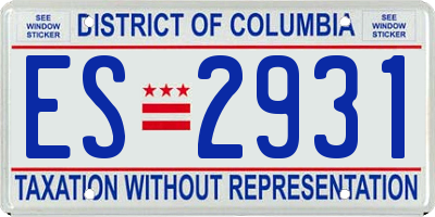 DC license plate ES2931