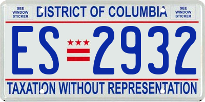 DC license plate ES2932