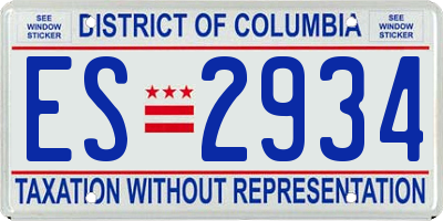 DC license plate ES2934
