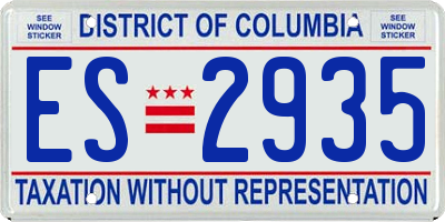 DC license plate ES2935