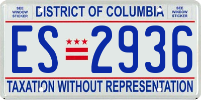DC license plate ES2936