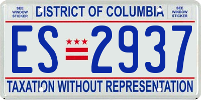 DC license plate ES2937