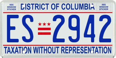 DC license plate ES2942