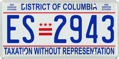 DC license plate ES2943
