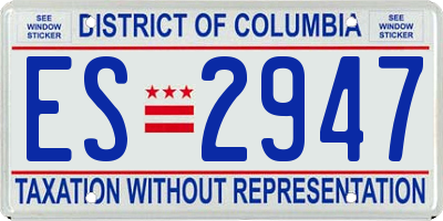 DC license plate ES2947