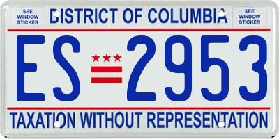 DC license plate ES2953
