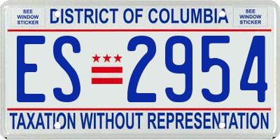 DC license plate ES2954