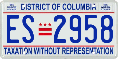 DC license plate ES2958