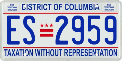 DC license plate ES2959
