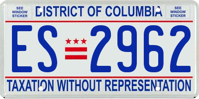 DC license plate ES2962