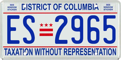 DC license plate ES2965