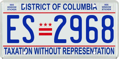 DC license plate ES2968