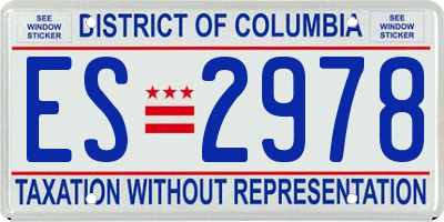 DC license plate ES2978
