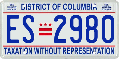 DC license plate ES2980