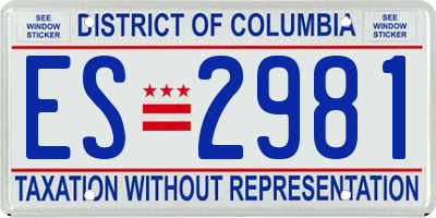DC license plate ES2981