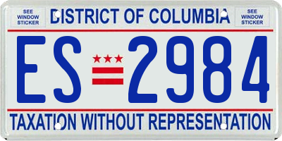 DC license plate ES2984