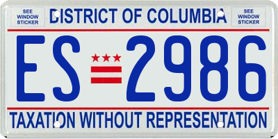 DC license plate ES2986