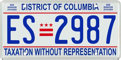 DC license plate ES2987